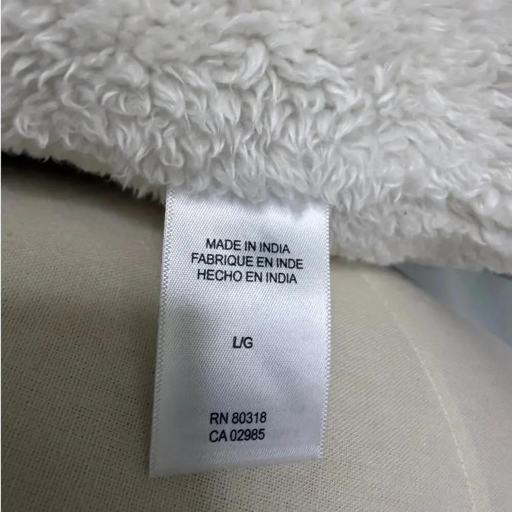 Lucky Brand Olive Green/Cream Plaid Sherpa Lined Shacket Jacket Size Large